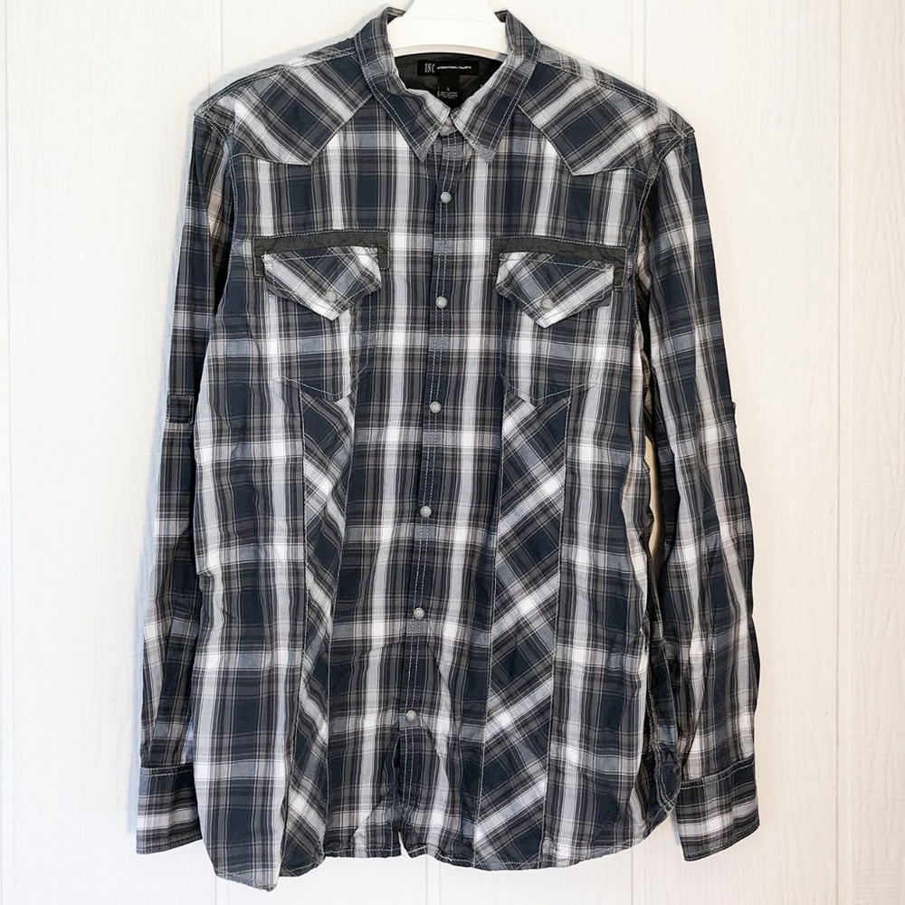 INC International Concepts Long-Sleeved Snap-down